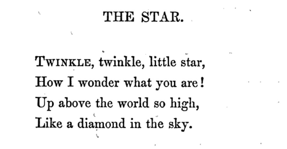 Who wrote 'Twinkle, Twinkle, Little Star'?